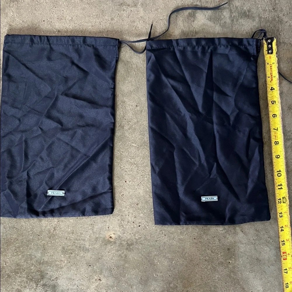 Authentic Prada Navy Nylon Drawstring Dust Bags - Pair